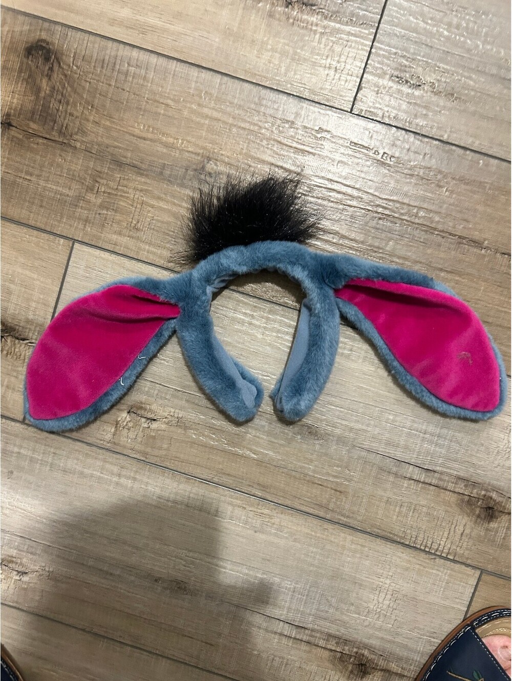 Gray and pink animal ear headband donkey